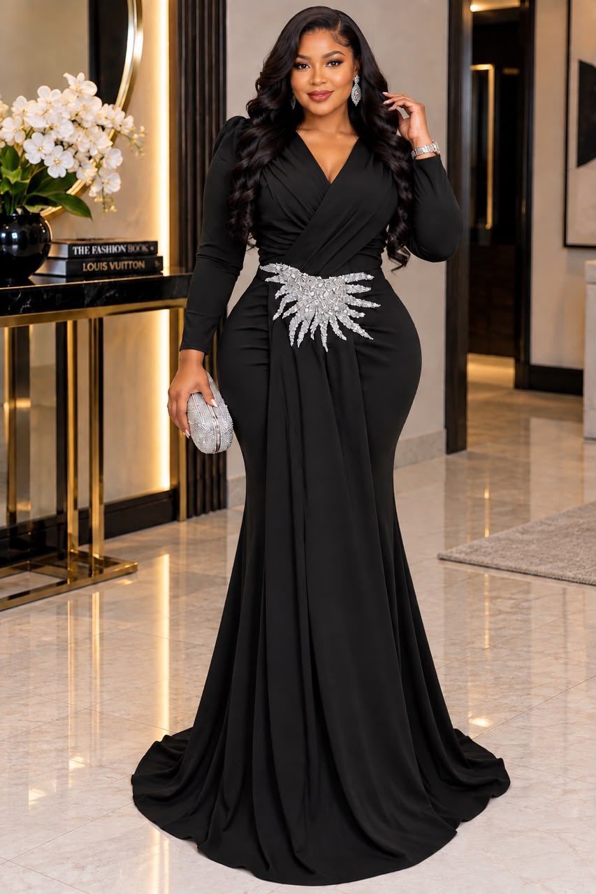 Luxury Crystal Embellished Maxi Dress